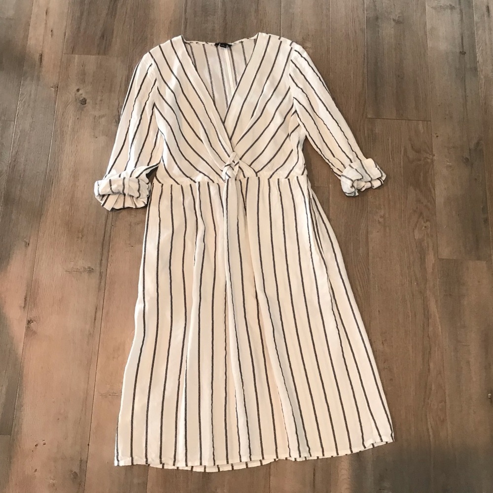 Ann Taylor V-Neck Striped Dress